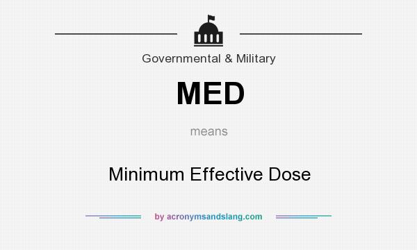 What does MED mean? It stands for Minimum Effective Dose