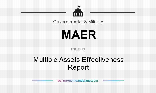 What does MAER mean? It stands for Multiple Assets Effectiveness Report