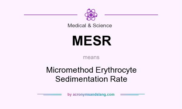 What does MESR mean? It stands for Micromethod Erythrocyte Sedimentation Rate