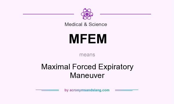 What does MFEM mean? It stands for Maximal Forced Expiratory Maneuver