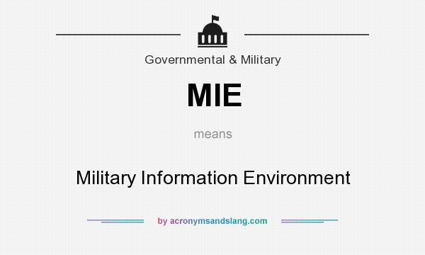 What does MIE mean? It stands for Military Information Environment