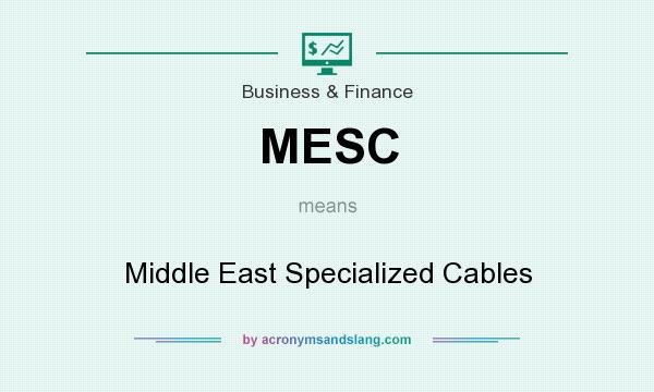What does MESC mean? It stands for Middle East Specialized Cables