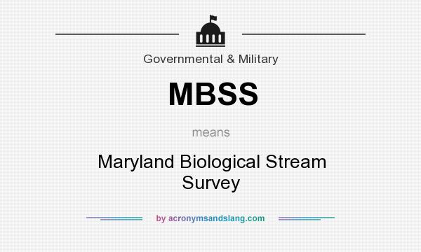 What does MBSS mean? It stands for Maryland Biological Stream Survey