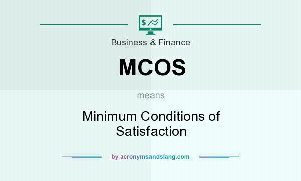 What does MCOS mean? It stands for Minimum Conditions of Satisfaction