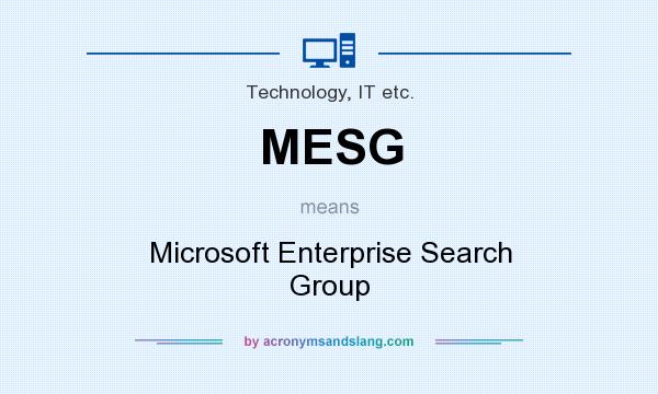 What does MESG mean? It stands for Microsoft Enterprise Search Group