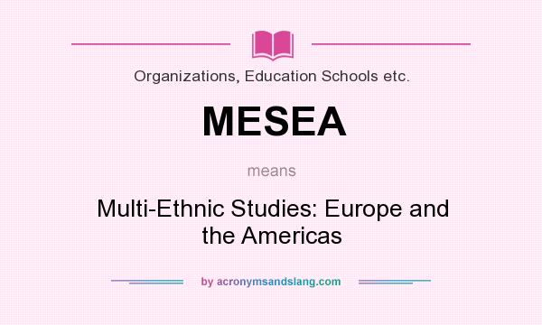 What does MESEA mean? It stands for Multi-Ethnic Studies: Europe and the Americas
