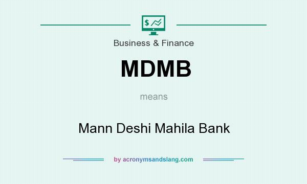 What does MDMB mean? It stands for Mann Deshi Mahila Bank