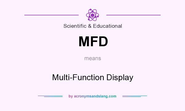 What does MFD mean? It stands for Multi-Function Display