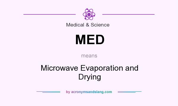 What does MED mean? It stands for Microwave Evaporation and Drying