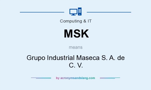What does MSK mean? It stands for Grupo Industrial Maseca S. A. de C. V.