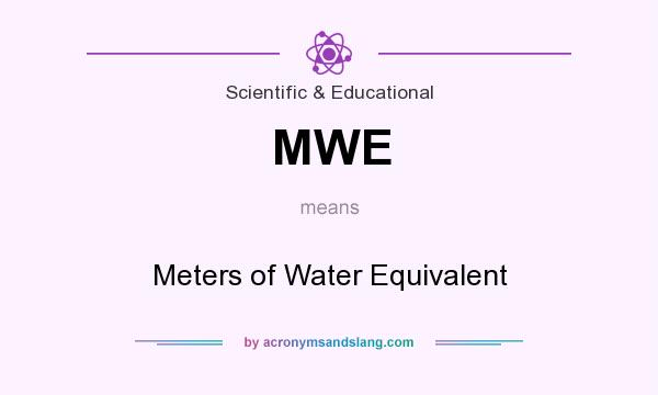 What does MWE mean? It stands for Meters of Water Equivalent