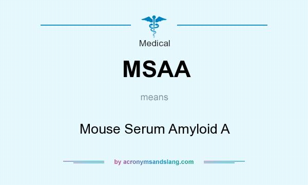 What does MSAA mean? It stands for Mouse Serum Amyloid A