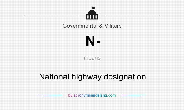 What does N- mean? It stands for National highway designation