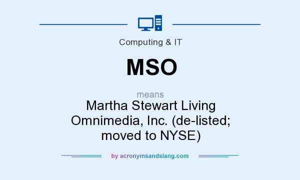 What does MSO mean? It stands for Martha Stewart Living Omnimedia, Inc. (de-listed; moved to NYSE)