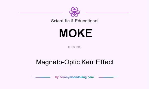 What does MOKE mean? It stands for Magneto-Optic Kerr Effect