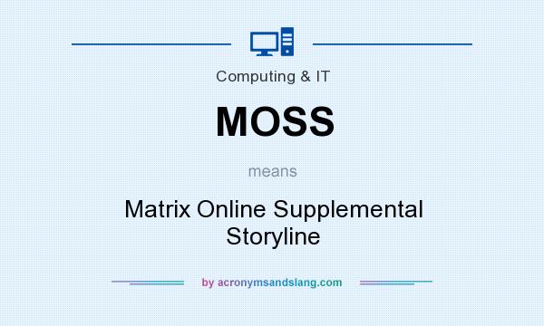 What does MOSS mean? It stands for Matrix Online Supplemental Storyline