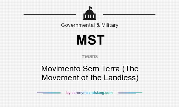 What does MST mean? It stands for Movimento Sem Terra (The Movement of the Landless)