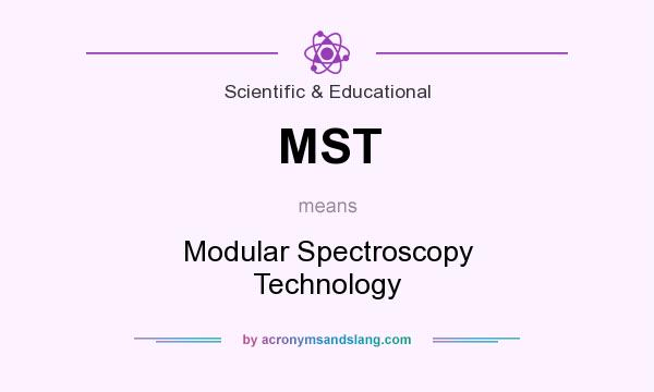 What does MST mean? It stands for Modular Spectroscopy Technology