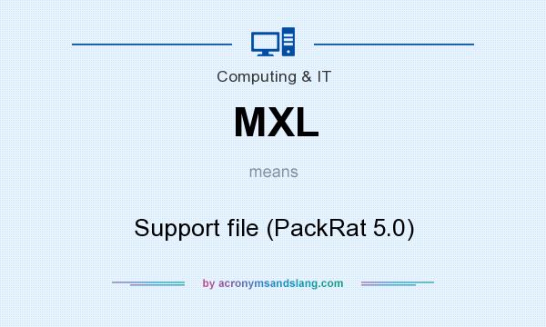 What does MXL mean? It stands for Support file (PackRat 5.0)