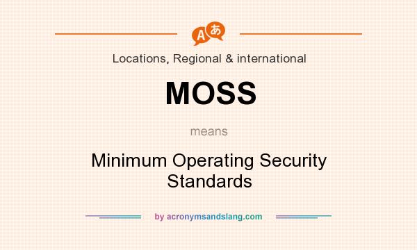 What does MOSS mean? It stands for Minimum Operating Security Standards