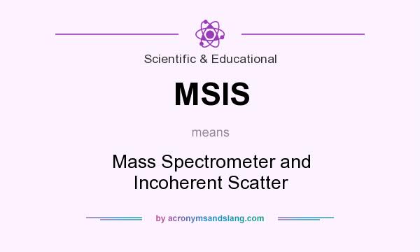 What does MSIS mean? It stands for Mass Spectrometer and Incoherent Scatter