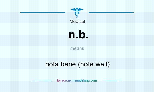What does n.b. mean? It stands for nota bene (note well)