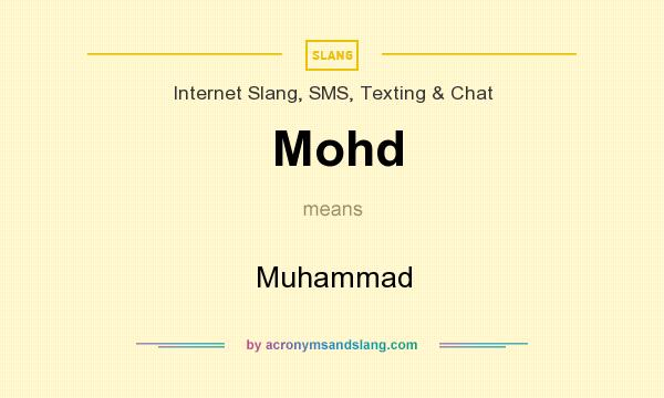What does Mohd mean? It stands for Muhammad