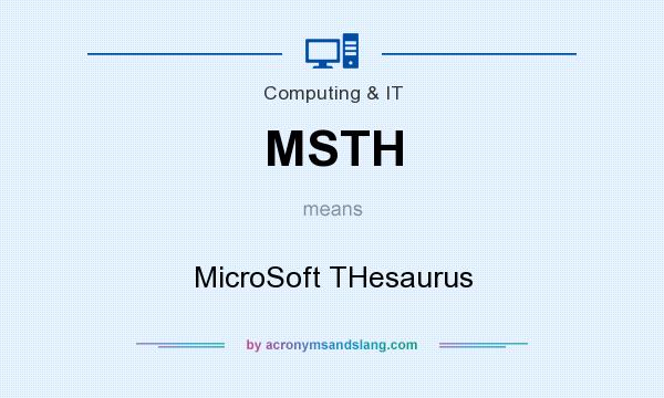 What does MSTH mean? It stands for MicroSoft THesaurus