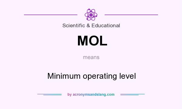 What does MOL mean? It stands for Minimum operating level