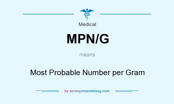 What does MPN/G mean? It stands for Most Probable Number per Gram