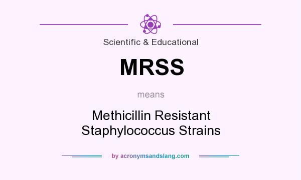 What does MRSS mean? It stands for Methicillin Resistant Staphylococcus Strains