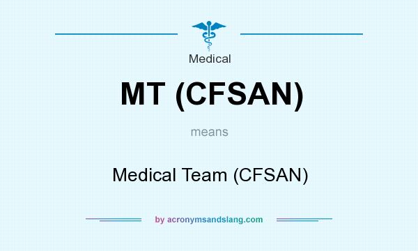 What does MT (CFSAN) mean? It stands for Medical Team (CFSAN)