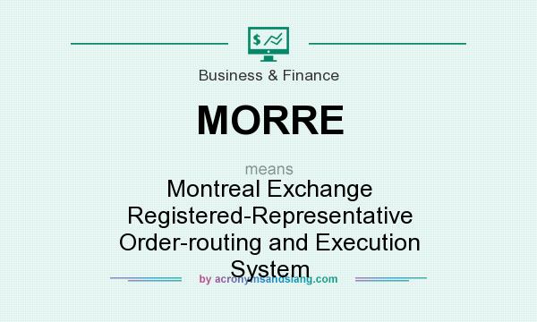 What does MORRE mean? It stands for Montreal Exchange Registered-Representative Order-routing and Execution System