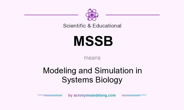 What does MSSB mean? It stands for Modeling and Simulation in Systems Biology