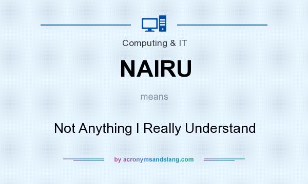 What does NAIRU mean? It stands for Not Anything I Really Understand