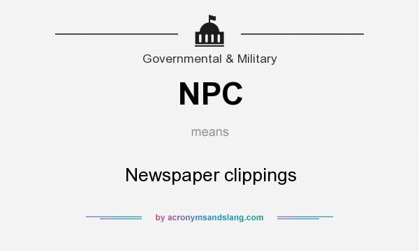 What does NPC mean? It stands for Newspaper clippings