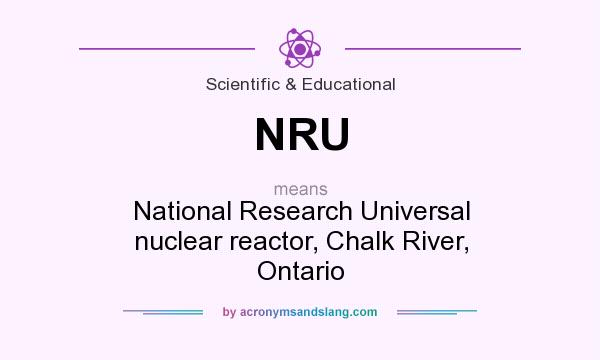 What does NRU mean? It stands for National Research Universal nuclear reactor, Chalk River, Ontario