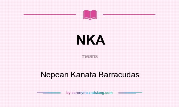 What does NKA mean? It stands for Nepean Kanata Barracudas