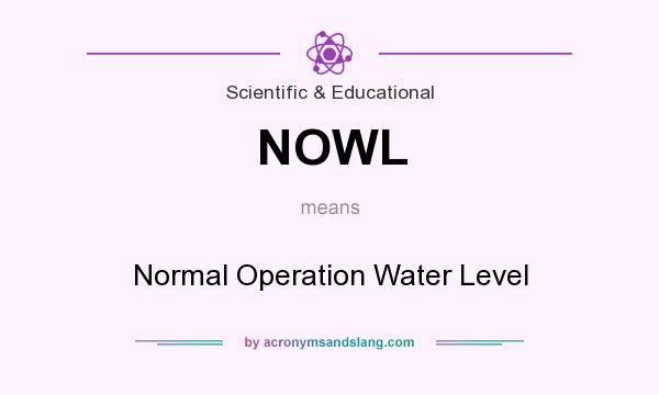 What does NOWL mean? It stands for Normal Operation Water Level