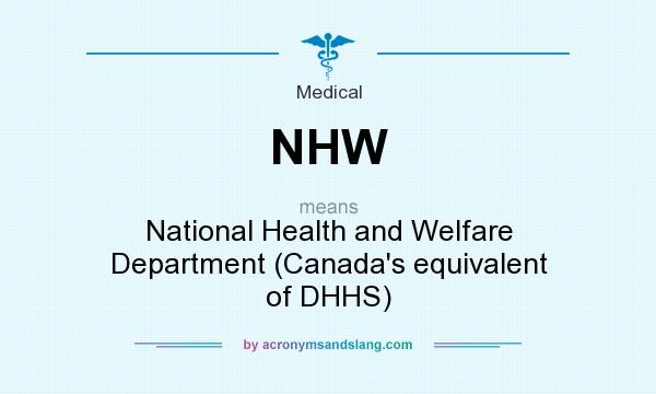 What does NHW mean? It stands for National Health and Welfare Department (Canada`s equivalent of DHHS)