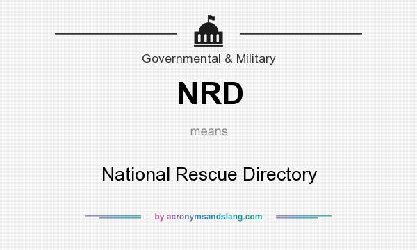 What does NRD mean? It stands for National Rescue Directory