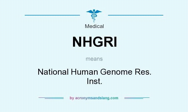 What does NHGRI mean? It stands for National Human Genome Res. Inst.