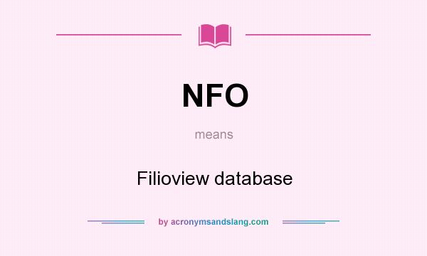 What does NFO mean? It stands for Filioview database