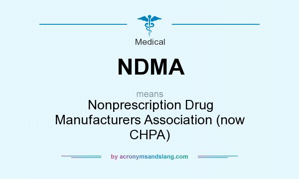 What does NDMA mean? It stands for Nonprescription Drug Manufacturers Association (now CHPA)