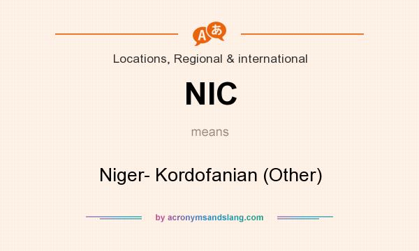 What does NIC mean? It stands for Niger- Kordofanian (Other)