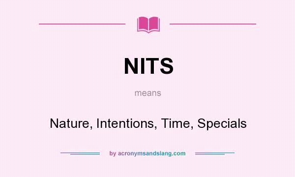 What does NITS mean? It stands for Nature, Intentions, Time, Specials