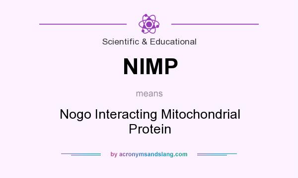What does NIMP mean? It stands for Nogo Interacting Mitochondrial Protein