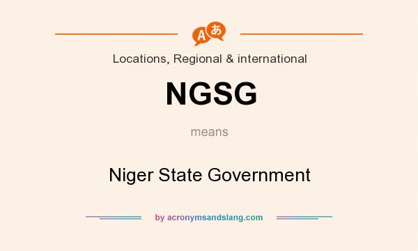 What does NGSG mean? It stands for Niger State Government