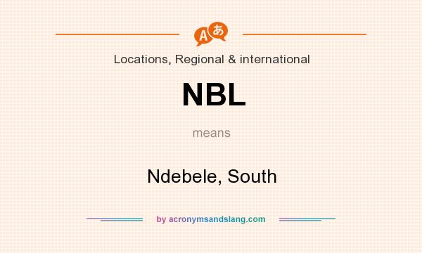 What does NBL mean? It stands for Ndebele, South