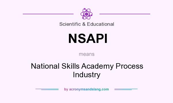 What does NSAPI mean? It stands for National Skills Academy Process Industry